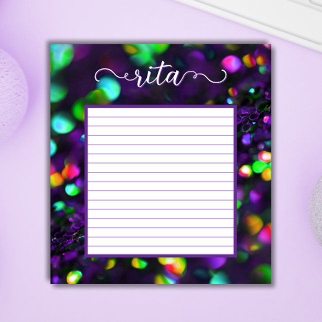 Bloco De Notas Espumantes Roxos Escuros Vinculados Personalizados (Criador carregado)