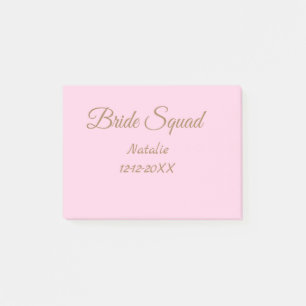 Bloco De Notas Esquadra de madrinhas rosa dourado adicionar nome