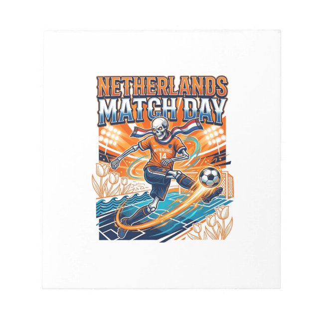 Bloco De Notas Esqueleto do Dia da Partida da Holanda Striker Nat (Frente)