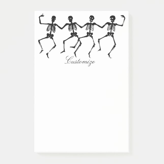 Bloco De Notas Esqueletos dançando Halloween Thunder_Cove (Frente)