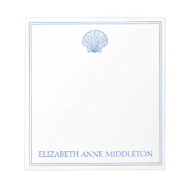 Bloco De Notas Esquema Costeiro Azul e Branco Personalizado