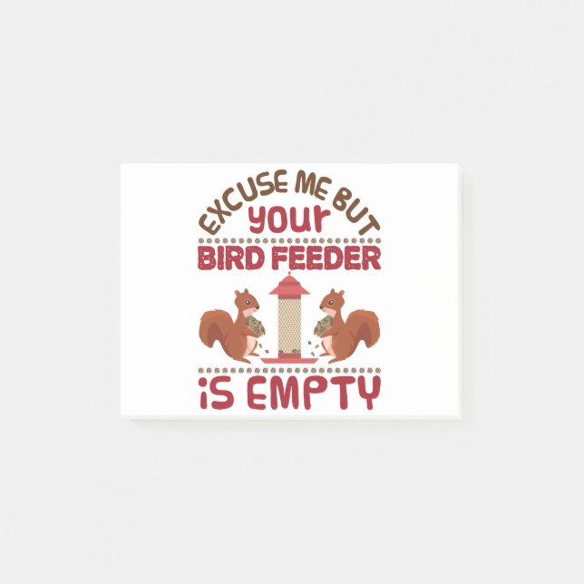 Bloco De Notas Esquilo Com Licença Mas Seu Alimentador De Pássaro (Frente)