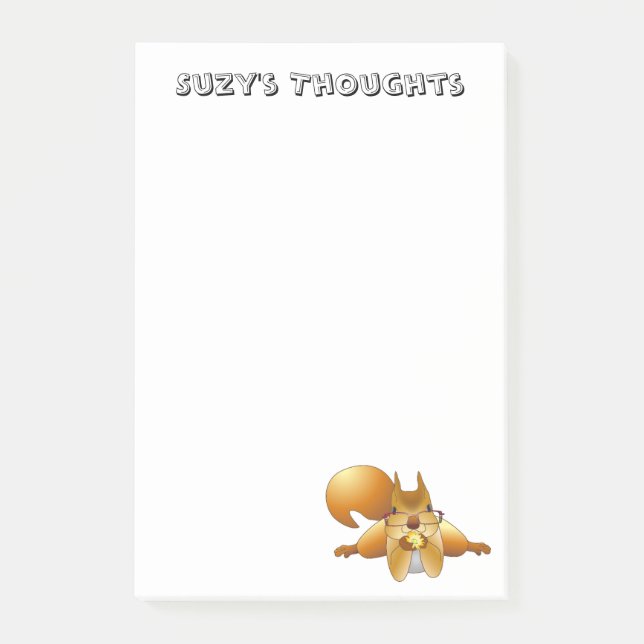 Bloco De Notas Esquilo Curioso Posta-O Nota (Frente)