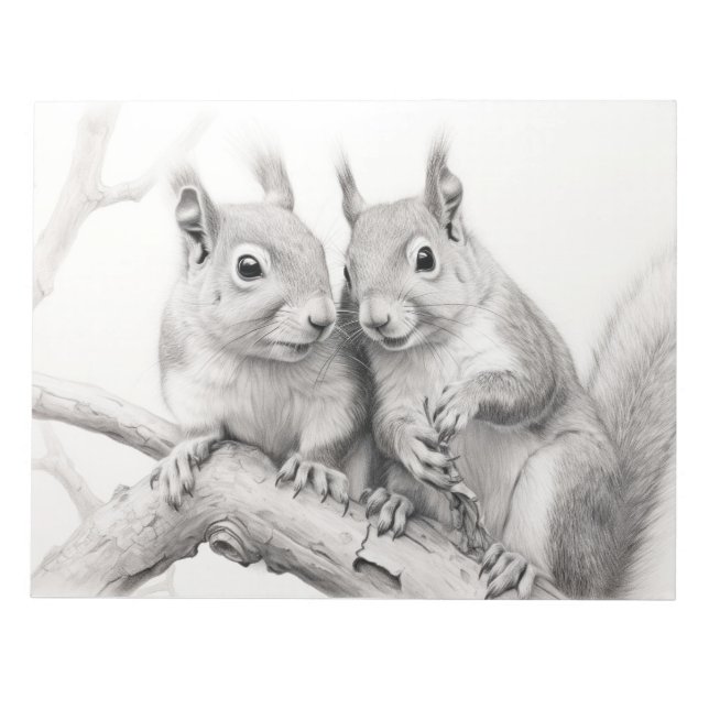 Bloco De Notas Esquilo Descoberta Animal Selvagem de Tinta Nature (Frente)