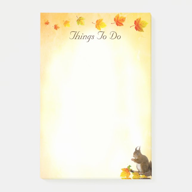 Bloco De Notas Esquilo e queda deixam coisas para fazer (Frente)