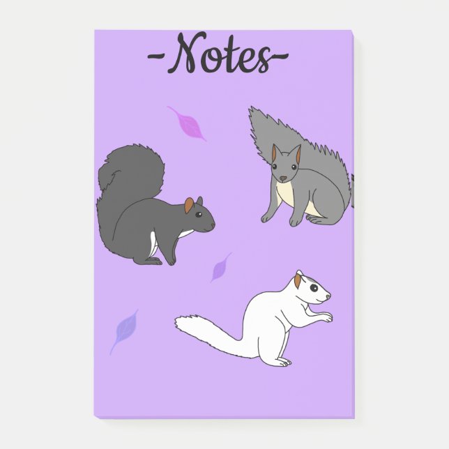 Bloco De Notas Esquilos Roxo (Frente)