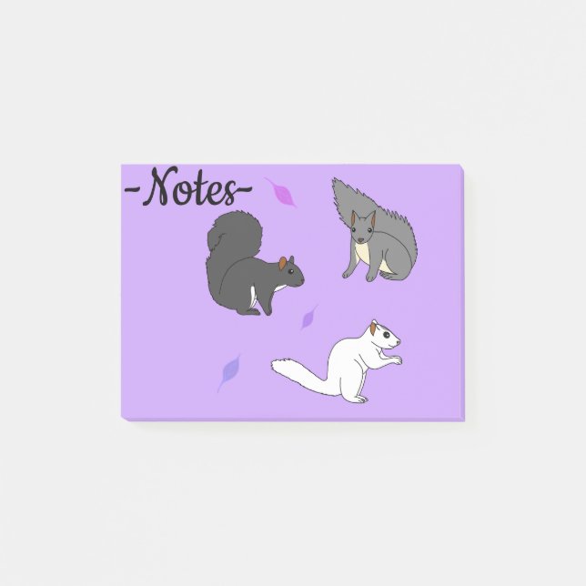 Bloco De Notas Esquilos Roxos (Frente)