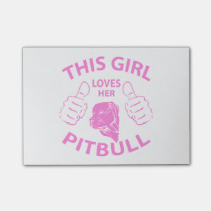 Bloco De Notas "Esta menina ama rosa do seu pitbull"