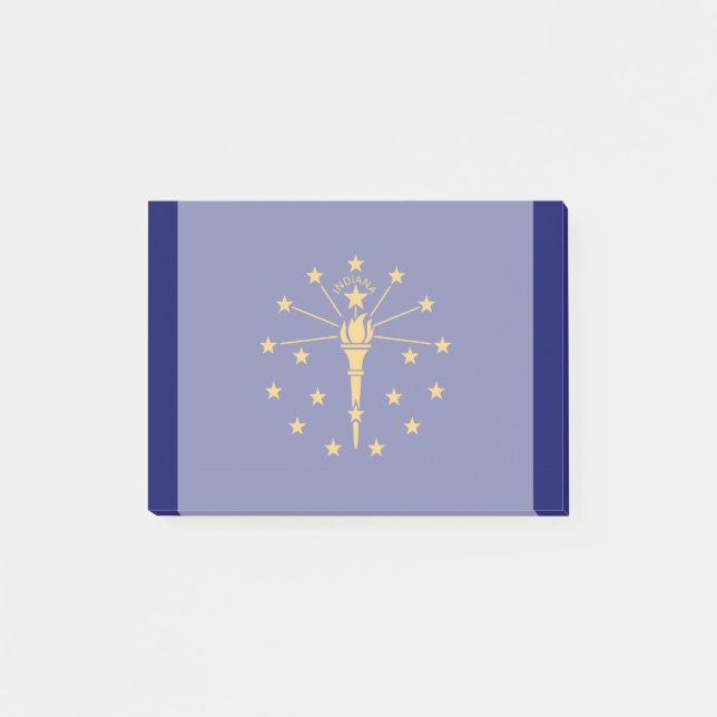 Bloco De Notas Estado de Indiana Flag Design (Frente)