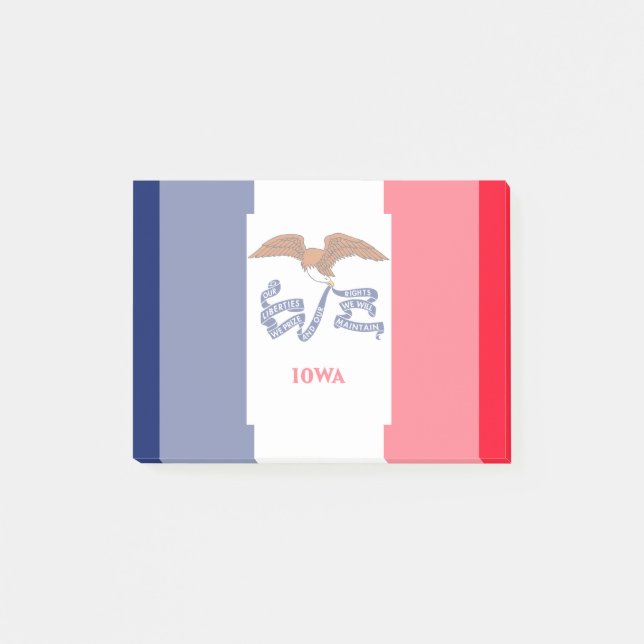 Bloco De Notas Estado de Iowa Flag Design (Frente)