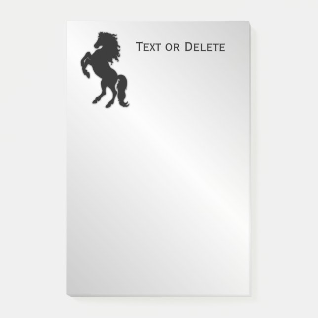 Bloco De Notas Estalhão Negro/Cavalo em Prata (Frente)