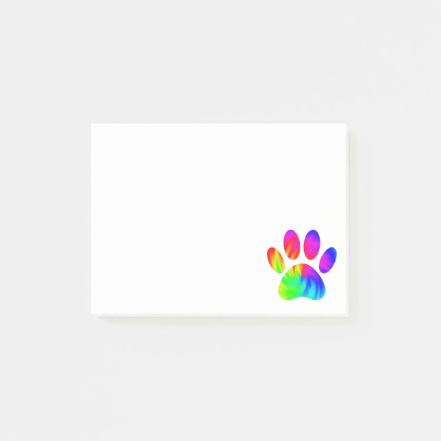 Bloco De Notas Estampa de Pata de Cachorro Tie Dye (Frente)
