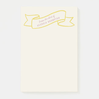 Bloco De Notas Estandarte Amarelo Violeta Roxo Nome Personalizado