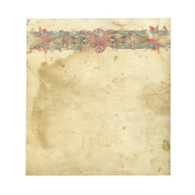 Bloco De Notas Estandarte Floral Medieval (Frente)