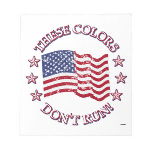 Bloco De Notas Estas cores não correm! Bandeira Americana e Estr
