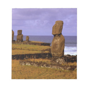 Bloco De Notas Estátua Abstrata Moai da Plataforma Tahai na Pásco