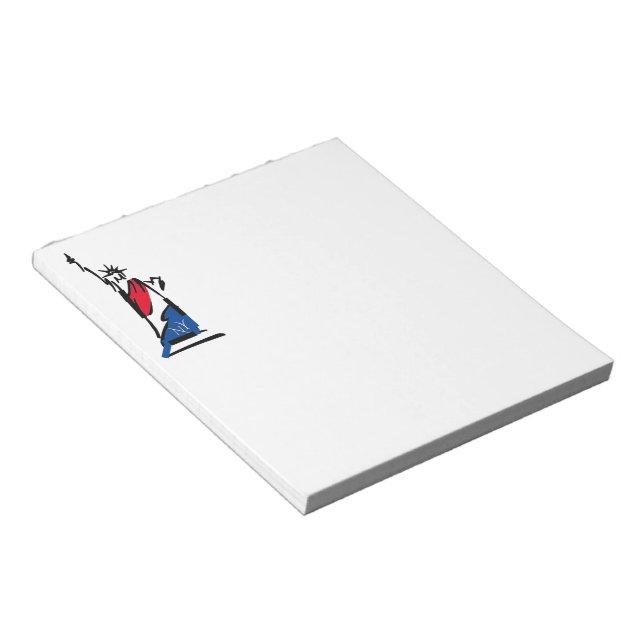 Bloco De Notas Estátua da Liberdade NY Vermelho Branco e Azul (Inclinado)