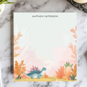 Bloco De Notas Estegossauro Fofo Dinossauro Nome Personalizado pa