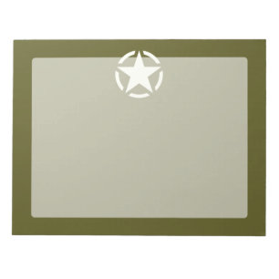Bloco De Notas Estêncil Vintage Decal em Kaki Verde
