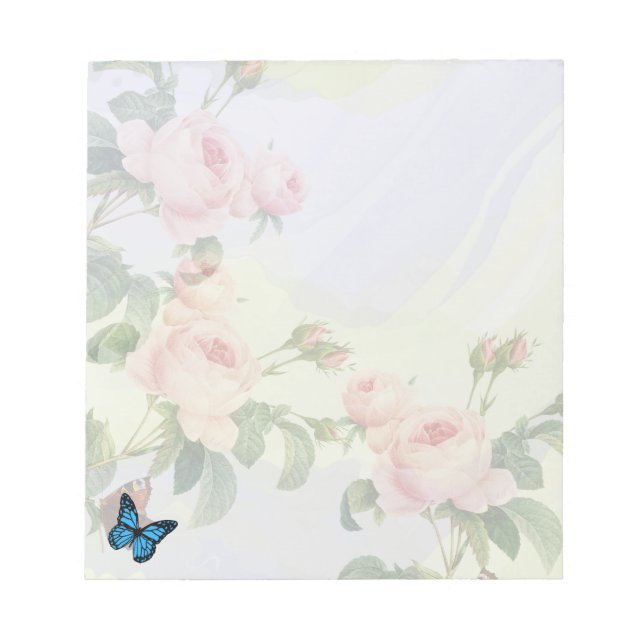 Bloco De Notas Estética Floral de Borboleta Elegante (Frente)