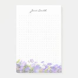 Bloco De Notas Estética floral personalizada em grade de pontos