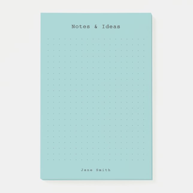 Bloco De Notas Estética retrô personalizada minimal turquesa (Frente)