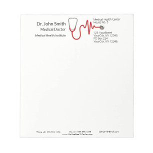 Bloco De Notas Estetoscópio Médico ECG Wave EKG Linha de pulsação