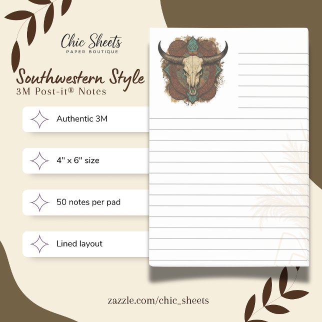 Bloco De Notas Estilo Boho-Sudoeste com Reforço 3M  (Criador carregado)