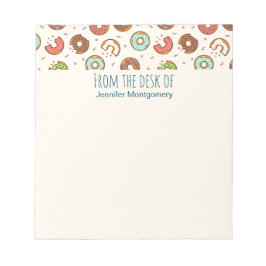 Bloco De Notas Estilo colorido de padrão de Rosquinha retrô