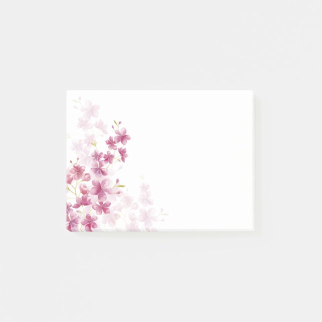 Bloco De Notas Estilo de Aquarela Floral do Flor de primavera Che (Frente)