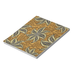 Bloco De Notas Estilo de Batik Floral Abstrato africano