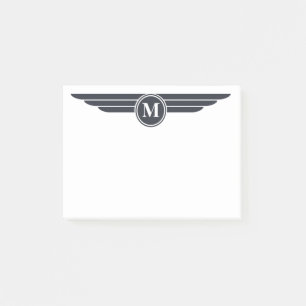 Bloco De Notas Estilo de Deco Preto e Branco com Monograma