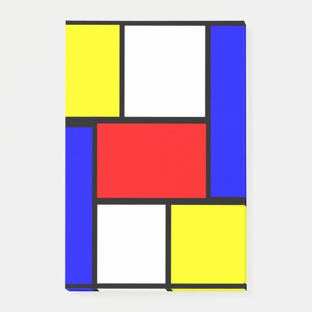 Bloco De Notas Estilo de Padrão Mondrian (Frente)