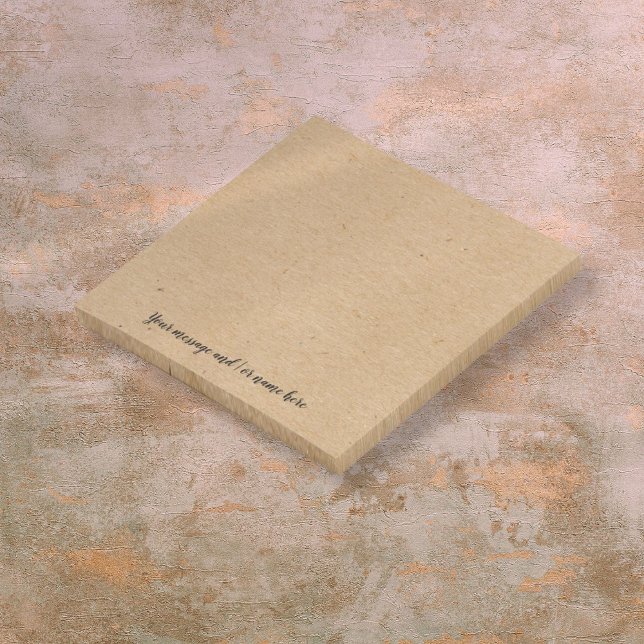 Bloco De Notas Estilo de Papel Rustic Kraft Boho Personalizado (Rustic Kraft Boho Paper Style Personalized Post-it Notes)