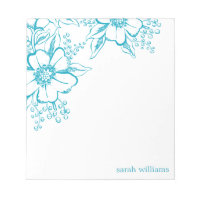 Estilo Letterpress Teal Elegante Florals