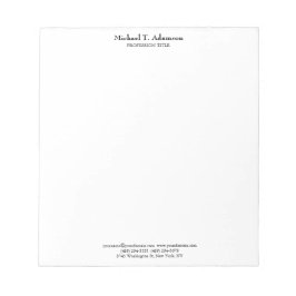 Bloco De Notas Estilo Retro Elegante Simples Branco