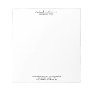 Bloco De Notas Estilo Retro Elegante Simples Branco