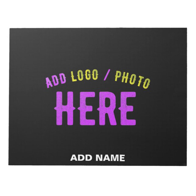 BLOCO DE NOTAS ESTILOSO MODERNO PERSONALIZÁVEL PRETO VERIFICADO M (Frente)