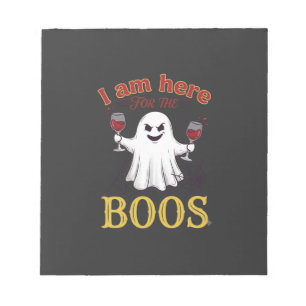 Bloco De Notas Estou Aqui Boos Halloween Fantasma Copos de Vinho