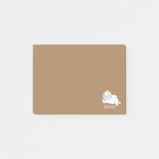 Bloco De Notas Estou entediado gatinho fofo animal (Frente)