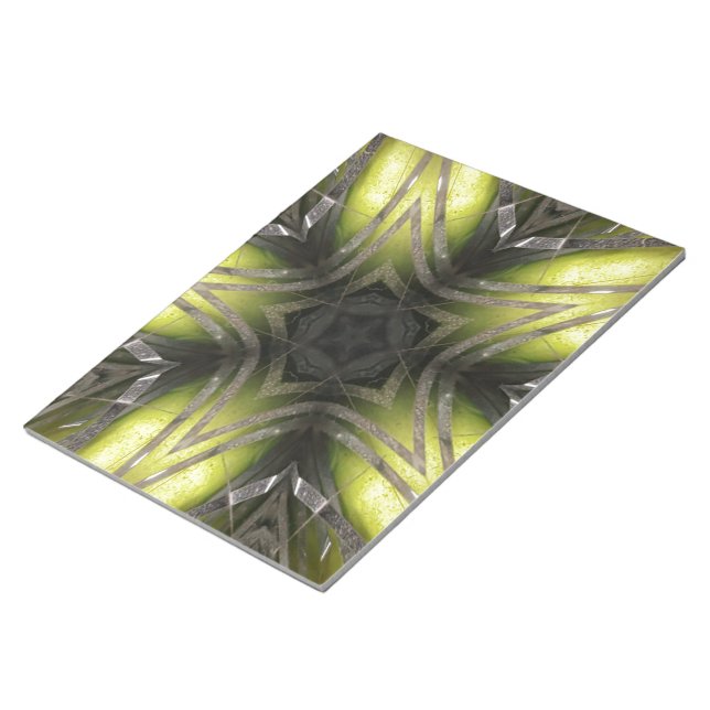 Bloco De Notas Estrela de Natal do Caleidoscópio Dourado Elegante (Inclinado)