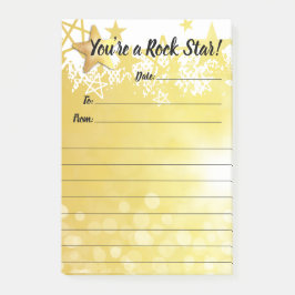 Bloco De Notas Estrela do rock do prêmio do post-it do