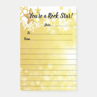Bloco De Notas Estrela do rock do prêmio do post-it do