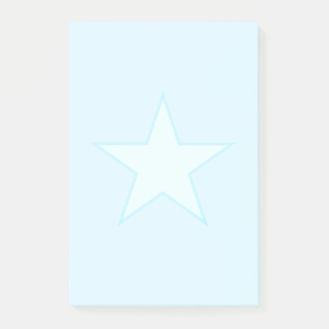 Bloco De Notas Estrela em Azul Claro  (Frente)