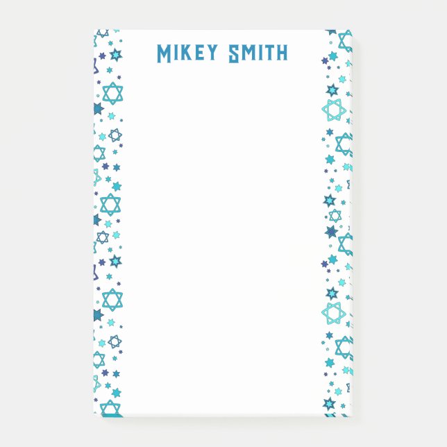 Bloco De Notas Estrela Judaica Personalizada (Frente)