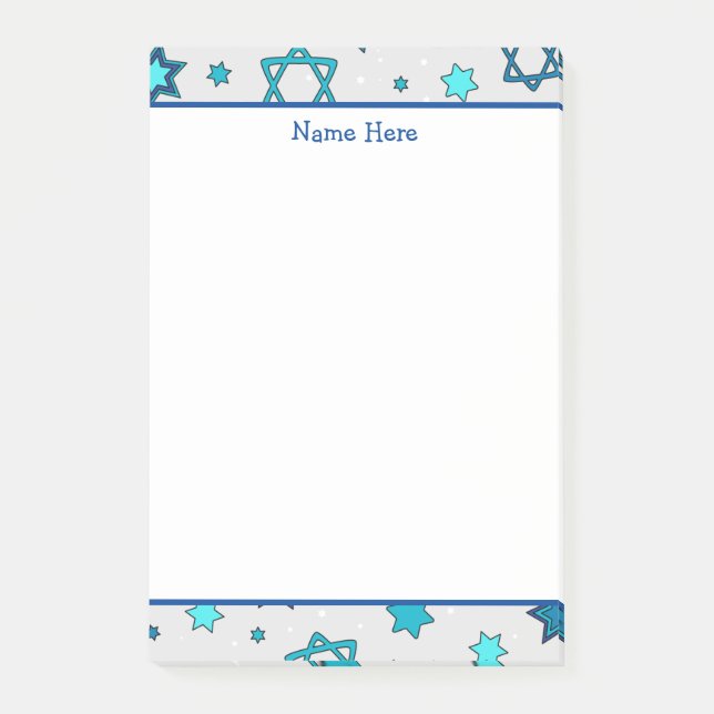 Bloco De Notas Estrela Personalizada de David - Notas de Posto (Frente)