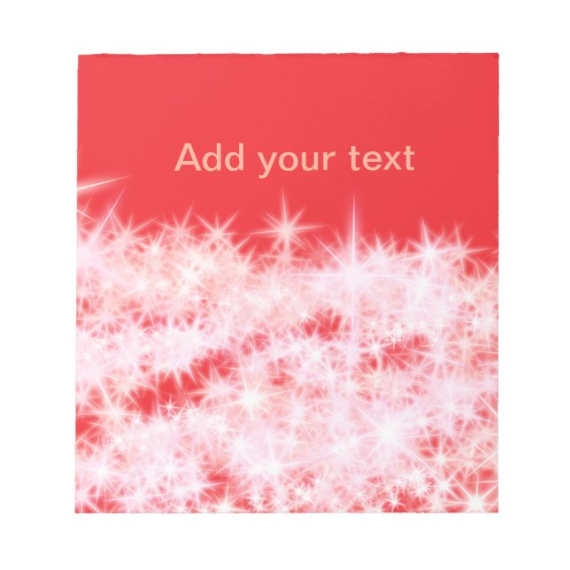 Bloco De Notas Estrelas brilhantes cor-de-rosa vermelho simples a (Frente)