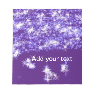 Bloco De Notas Estrelas brilhantes roxas simples adicionam seu te