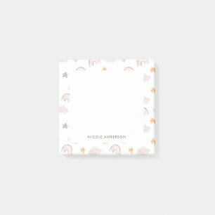 Bloco De Notas Estrelas de Nuvem do Pastel Rainbow