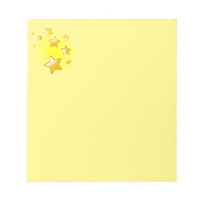 Bloco De Notas Estrelas de ouro, fundo amarelo, (Frente)